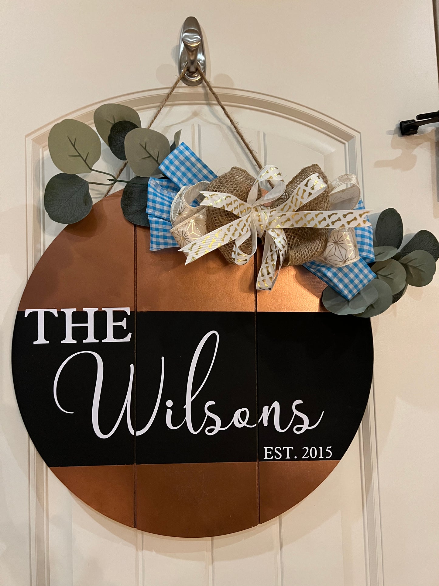 Custom Door Sign (bows not included)