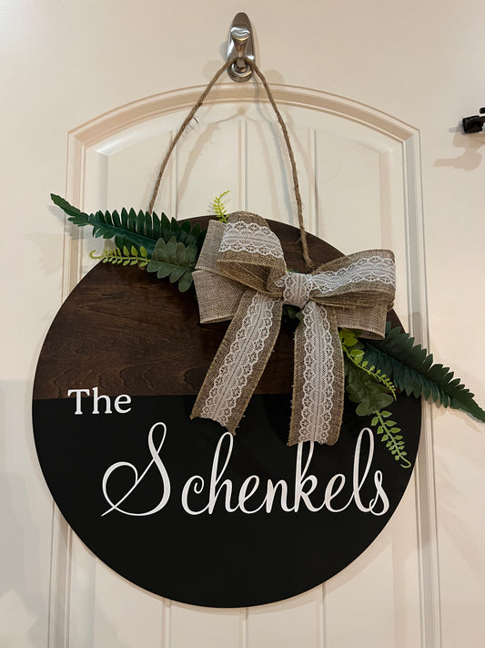 Custom Door Sign (bows not included)